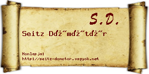 Seitz Dömötör névjegykártya